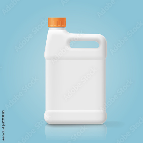 Household chemicals blank plastic bottle realistic 3d vector isolated. Floor, bathroom or toilet cleaner blank container. Mockup