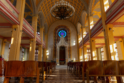 Great Synagogue exterior (edirne buyuk sinangog) view in Edirne City of Turkey.