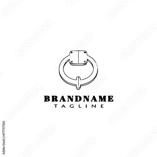 door knocker logo cartoon icon design template black isolated vector illustration