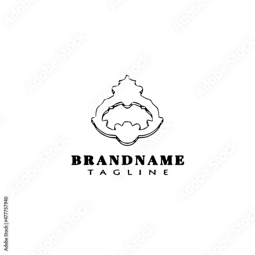 door knocker logo cartoon icon design template black isolated vector illustration