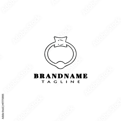 door knocker logo cartoon icon design template black isolated vector illustration