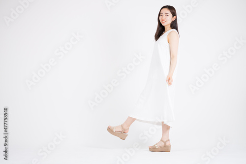 Woman in white dress