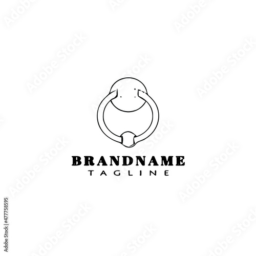 door knocker logo cartoon icon design template black isolated vector illustration