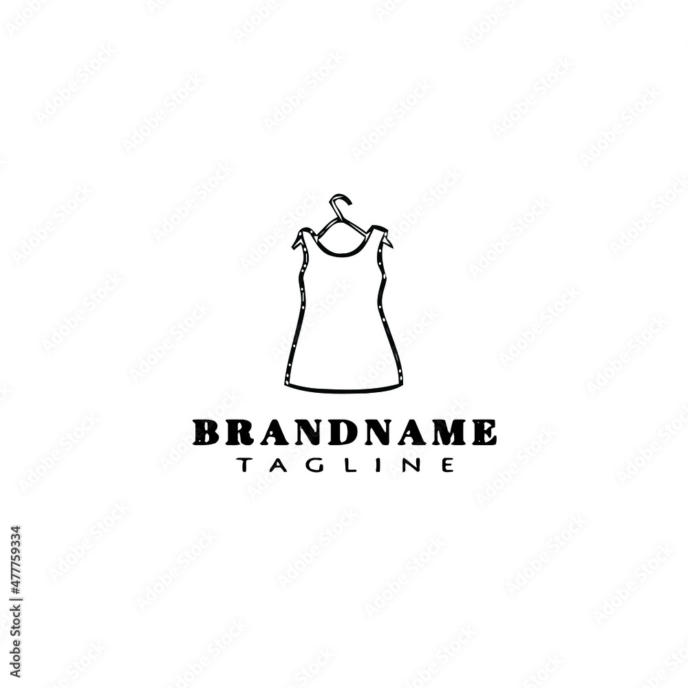 Obraz premium dress logo cartoon template icon black isolated vector illustration