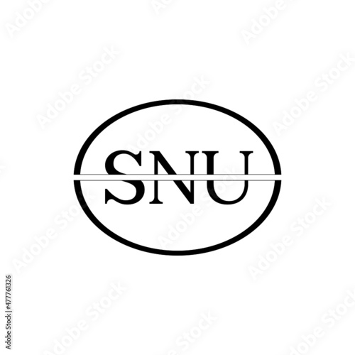 SNU letter logo design with white background in illustrator, vector logo modern alphabet font overlap style. calligraphy designs for logo, Poster, Invitation, etc.	