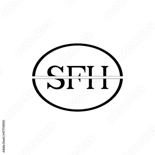 SFH letter logo design with white background in illustrator, vector logo modern alphabet font overlap style. calligraphy designs for logo, Poster, Invitation, etc. 