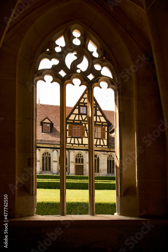 Bebenhausen Abbey (Kloster Bebenhausen), near Tuebingen, Baden-Württemberg, Germany: decorative gothic windows.