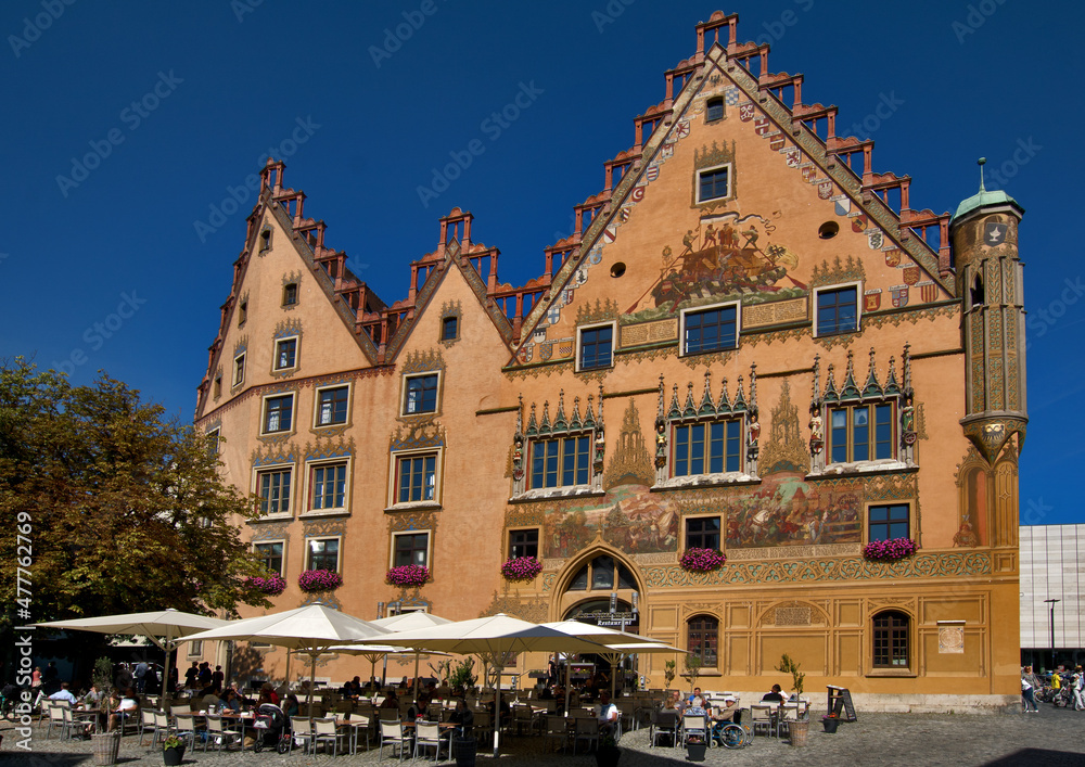 Ulm, Germany: the historic city hall of Ulm. Ulm's town hall is one of the city's most outstanding architectural monuments