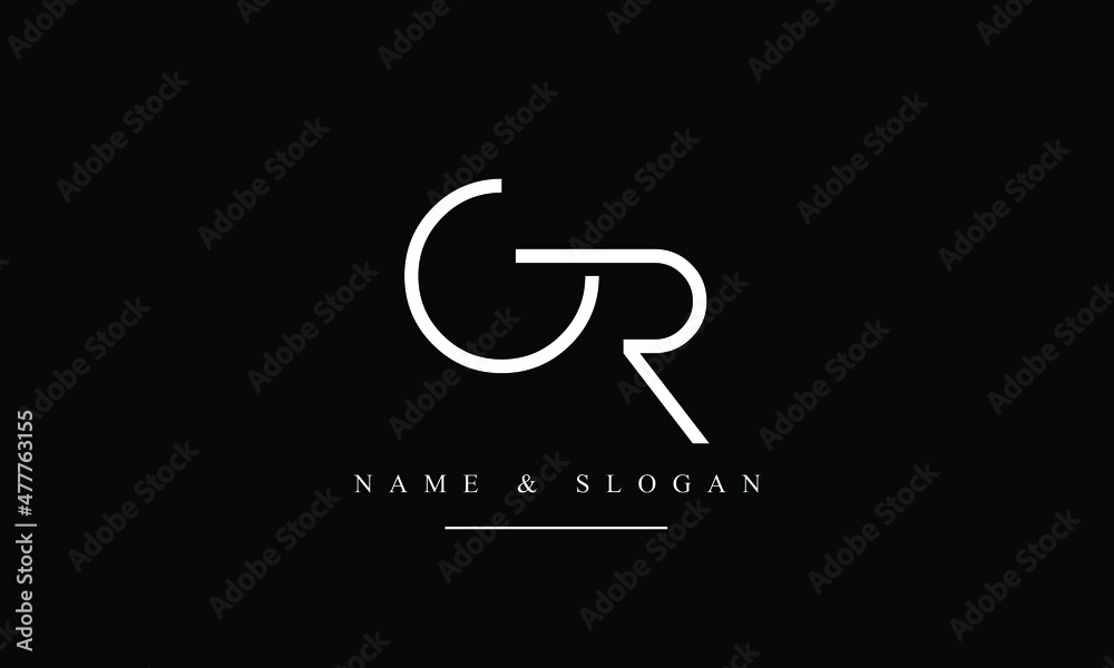 RG, GR, R, G abstract letters logo monogram - obrazy, fototapety, plakaty 