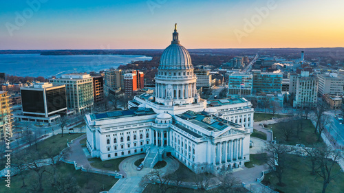 Wisconsin State Capitol Building (Downtown Madison, WI) Aerial Drone Photography