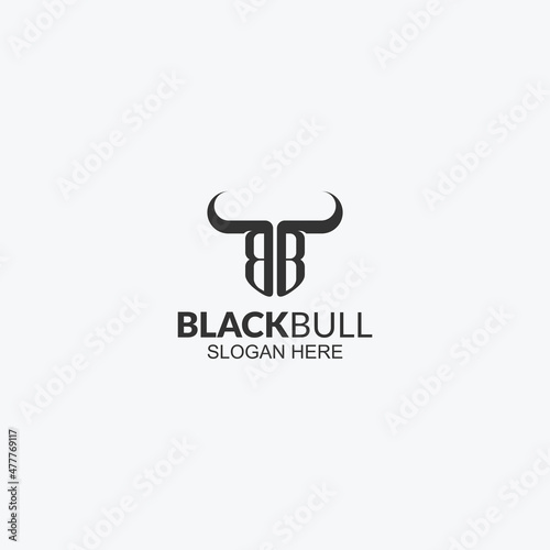 Letter BB Horned bull logo design