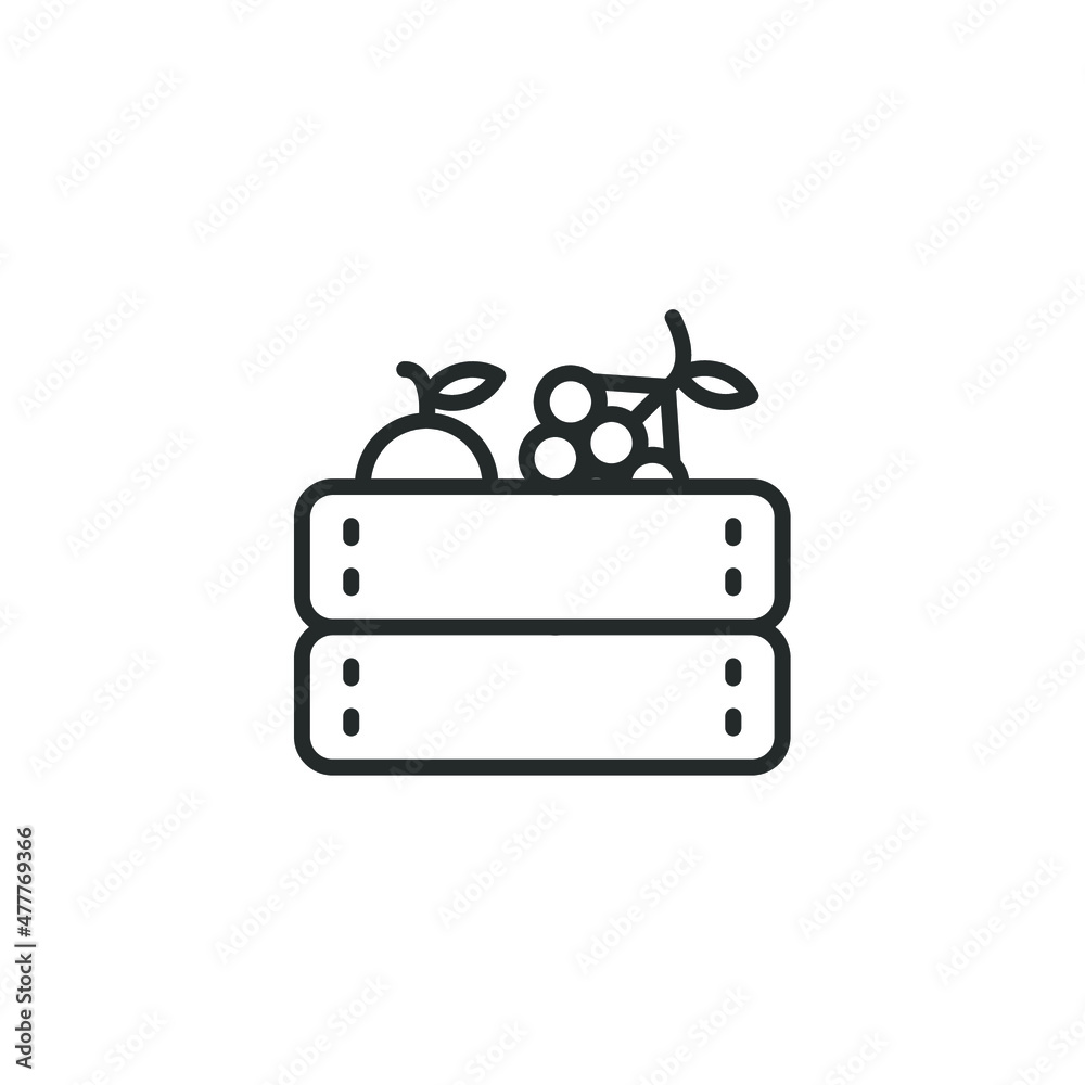 simple vector icon fruit box editable. isolated on white background. simple vector icon fruit box editable. isolated on white background.