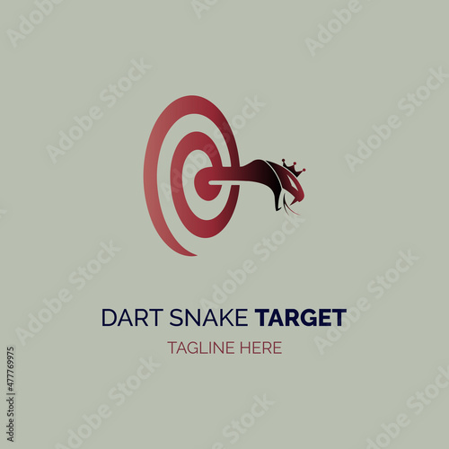 dartboard snake king target archer logo icon template design vector for brand or company and other