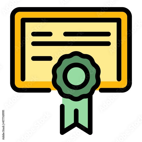 Estate certificate icon. Outline estate certificate vector icon color flat isolated
