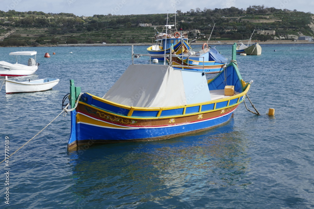 colorful fishing boat in marsalokk