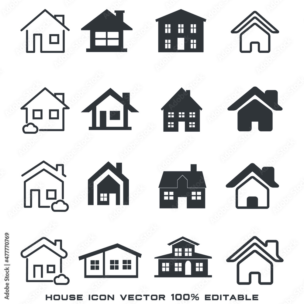 house icon vector, house icon collection. house icon vector, house icon collection.