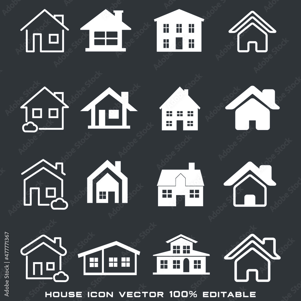 house icon vector, house icon collection.