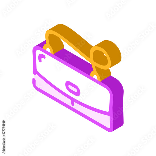 bag female accessory isometric icon vector. bag female accessory sign. isolated symbol illustration