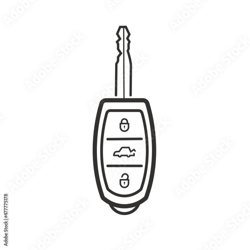 Car key with lock and unlock