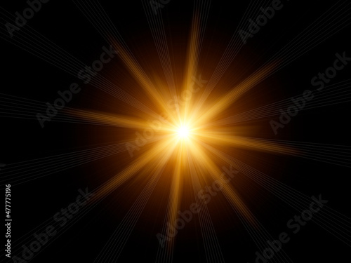 High quality optical lens flare on black background. photo