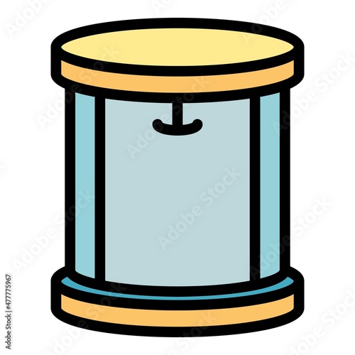 Round shower cabin icon. Outline round shower cabin vector icon color flat isolated