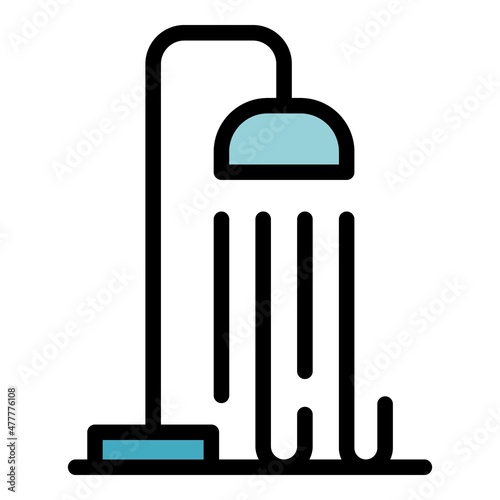 Steam shower icon. Outline steam shower vector icon color flat isolated