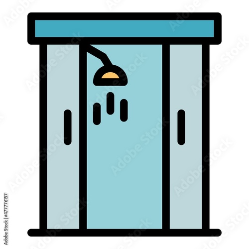Warm shower icon. Outline warm shower vector icon color flat isolated