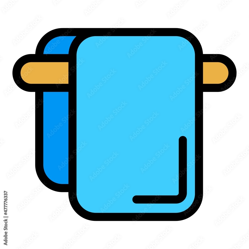 Toilet bath towel icon. Outline toilet bath towel vector icon color flat isolated Toilet bath towel icon. Outline toilet bath towel vector icon color flat isolated
