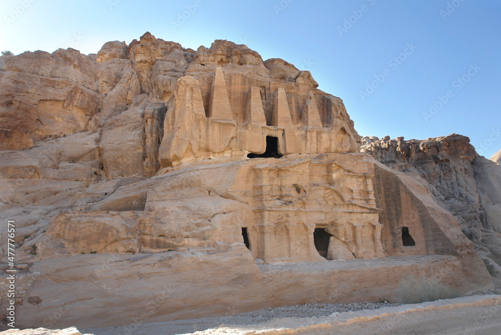 Tombs of stone  in Petra, Jordan