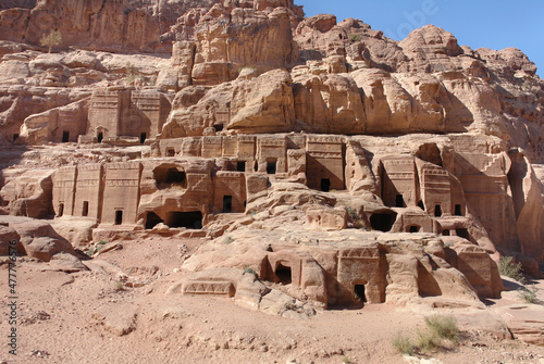 Tombs of stone in Petra, Jordan