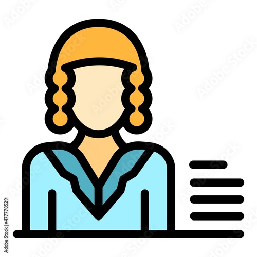 Court judge icon. Outline court judge vector icon color flat isolated