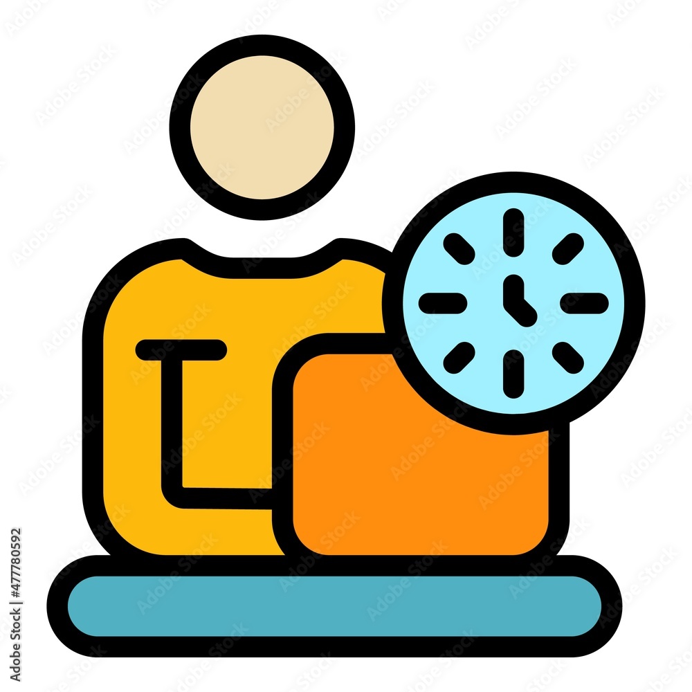 Flexible job icon. Outline flexible job vector icon color flat isolated Flexible job icon. Outline flexible job vector icon color flat isolated