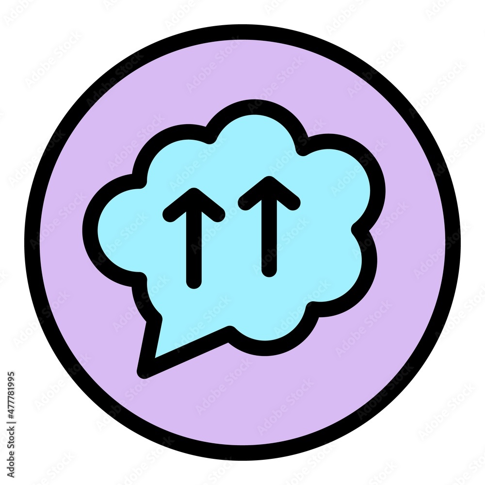 Repost cloud icon. Outline repost cloud vector icon color flat isolated Repost cloud icon. Outline repost cloud vector icon color flat isolated
