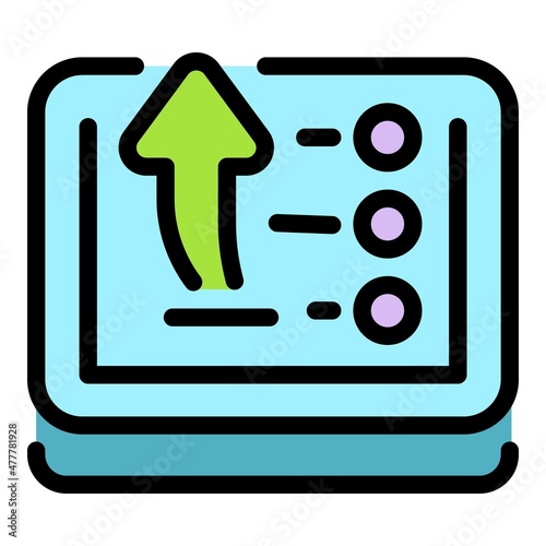 Reply message icon. Outline reply message vector icon color flat isolated
