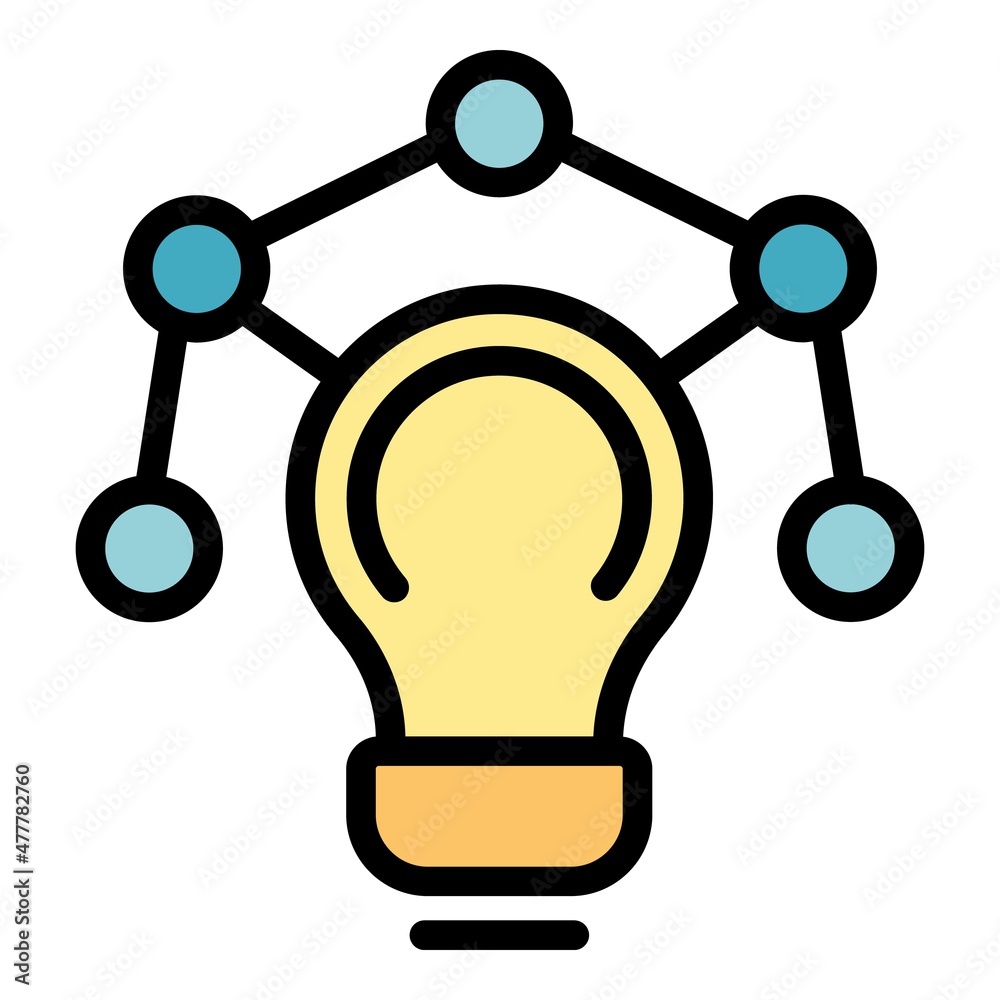 Project bulb icon. Outline project bulb vector icon color flat isolated Project bulb icon. Outline project bulb vector icon color flat isolated