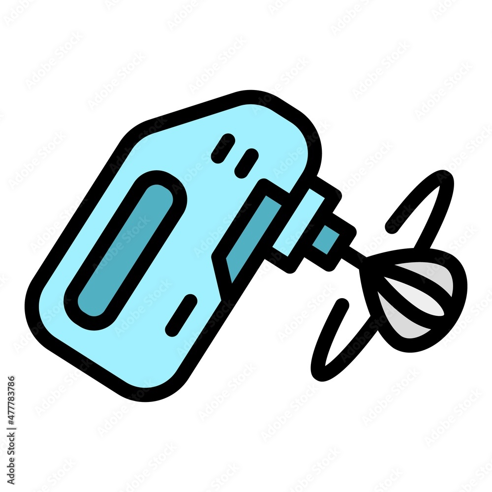 Mixer device icon. Outline mixer device vector icon color flat isolated