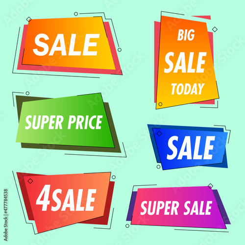 Discount stickers. Big discounts. Super price