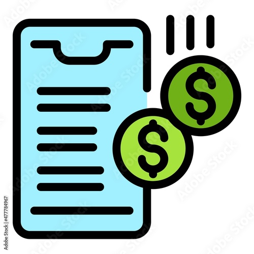 Marketing profit icon. Outline marketing profit vector icon color flat isolated