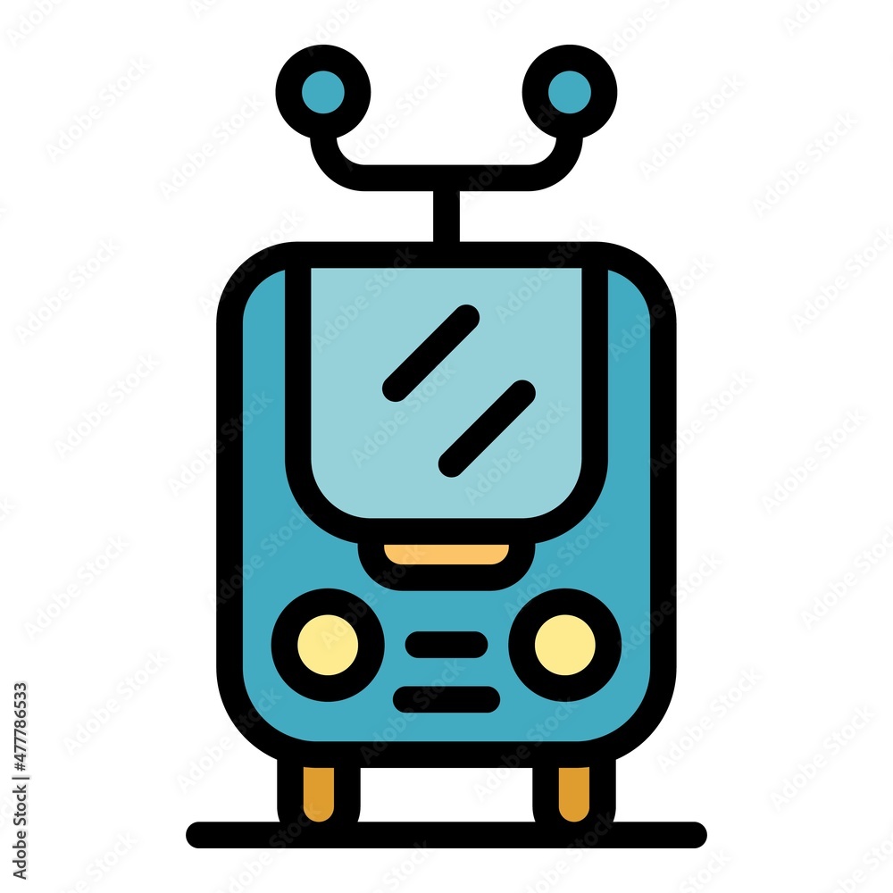 Railway transport icon. Outline railway transport vector icon color flat isolated Railway transport icon. Outline railway transport vector icon color flat isolated