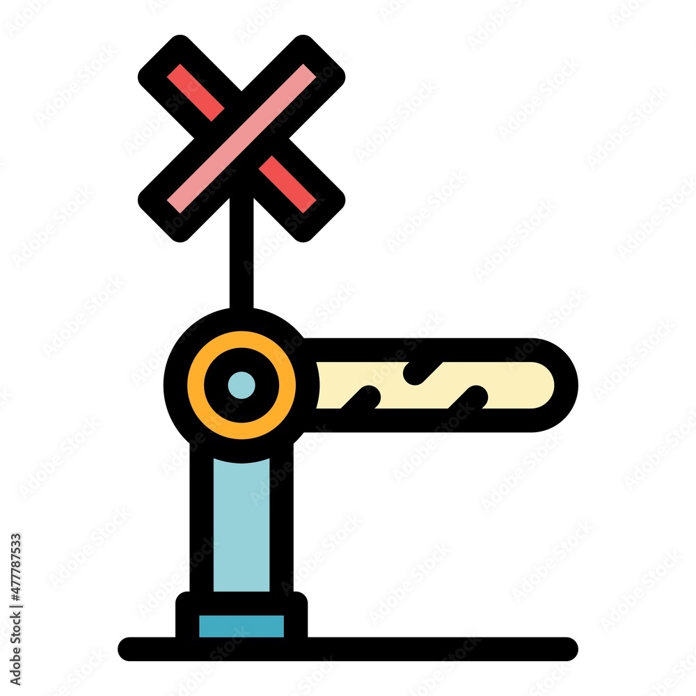 Security railroad barrier icon. Outline security railroad barrier vector icon color flat isolated Security railroad barrier icon. Outline security railroad barrier vector icon color flat isolated