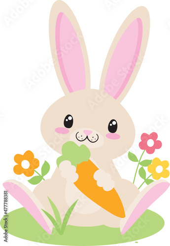 easter bunny with carrot