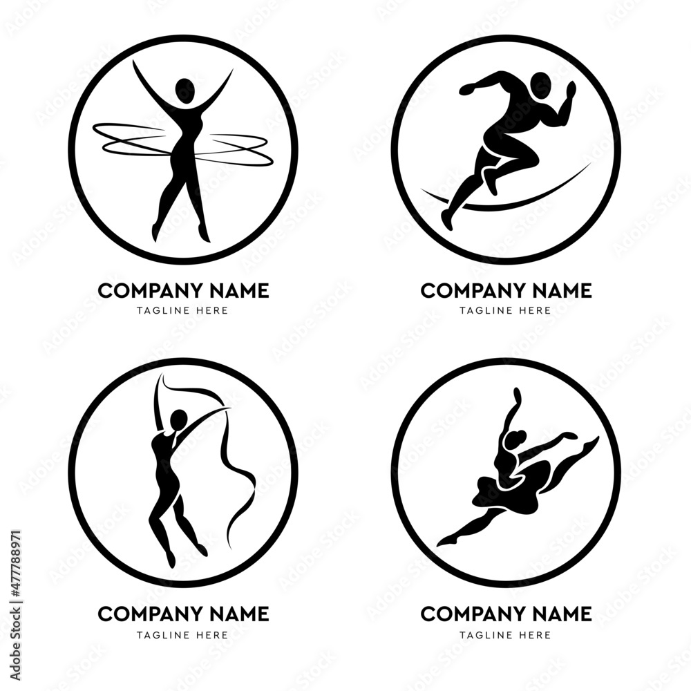 Sport. Gymnastics, running, dancing. Vector icons, logo Sport. Gymnastics, running, dancing. Vector icons, logo