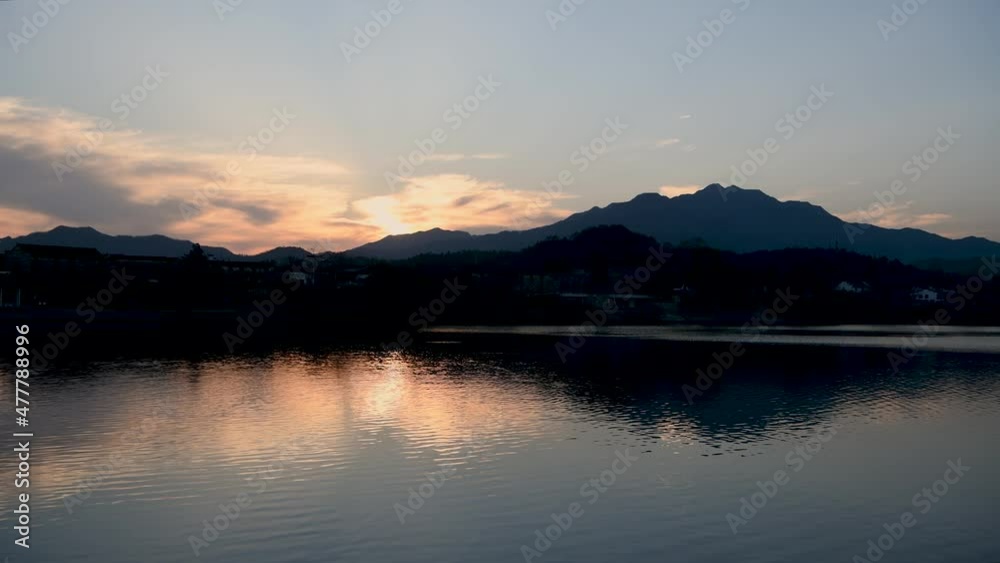 Peach Blossom Pool Sunset, Jing County, Xuancheng City, Anhui Province, China Peach Blossom Pool Sunset, Jing County, Xuancheng City, Anhui Province, China