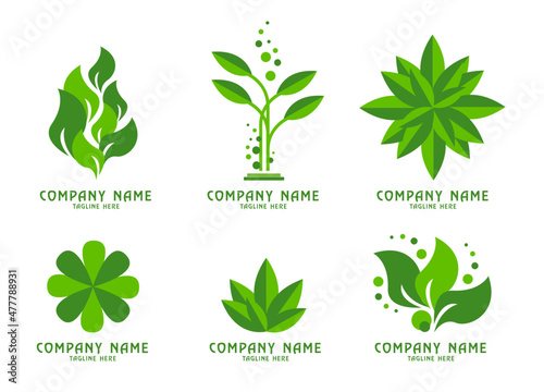 Logo for companies related to ecology, seedlings, yoga, gardening, landscaping and more. Icons