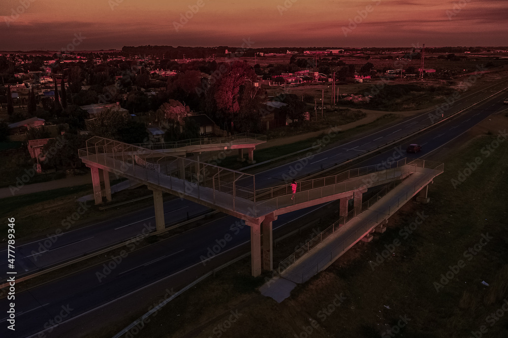 Fototapeta premium Puente de cruce peatonal, Bahia Blanca, Pcia de Buenos Aires, Argentina.