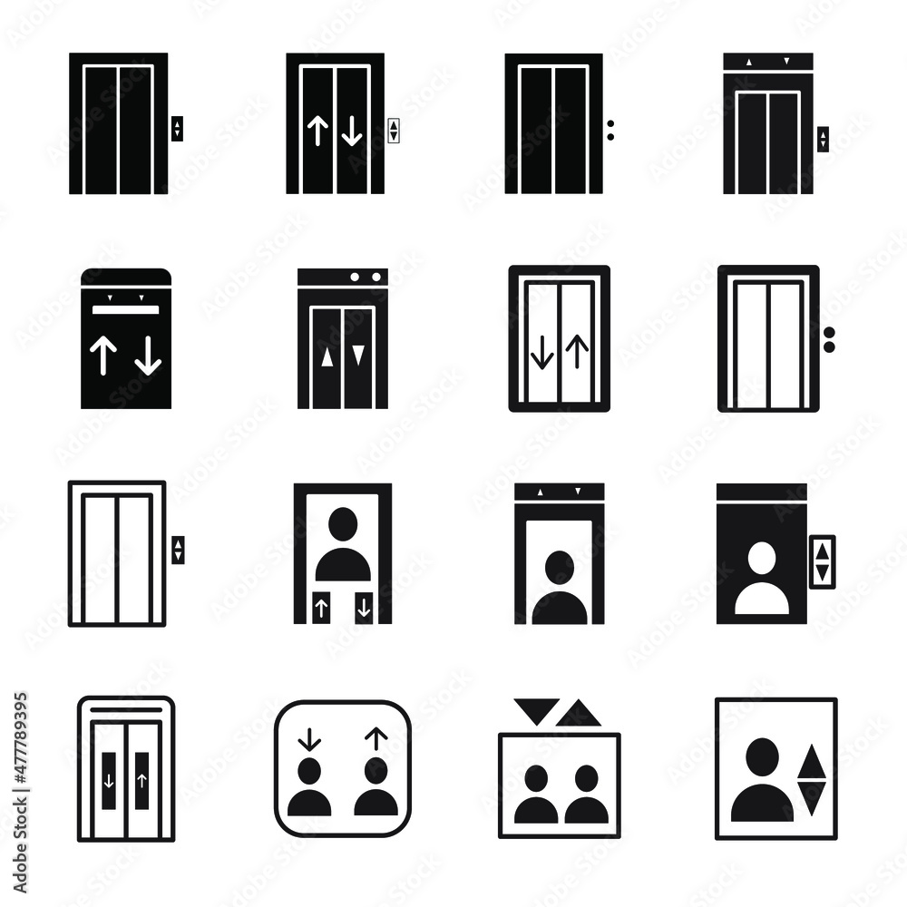 lift icons set. lift pack symbol vector elements for infographic web lift icons set. lift pack symbol vector elements for infographic web
