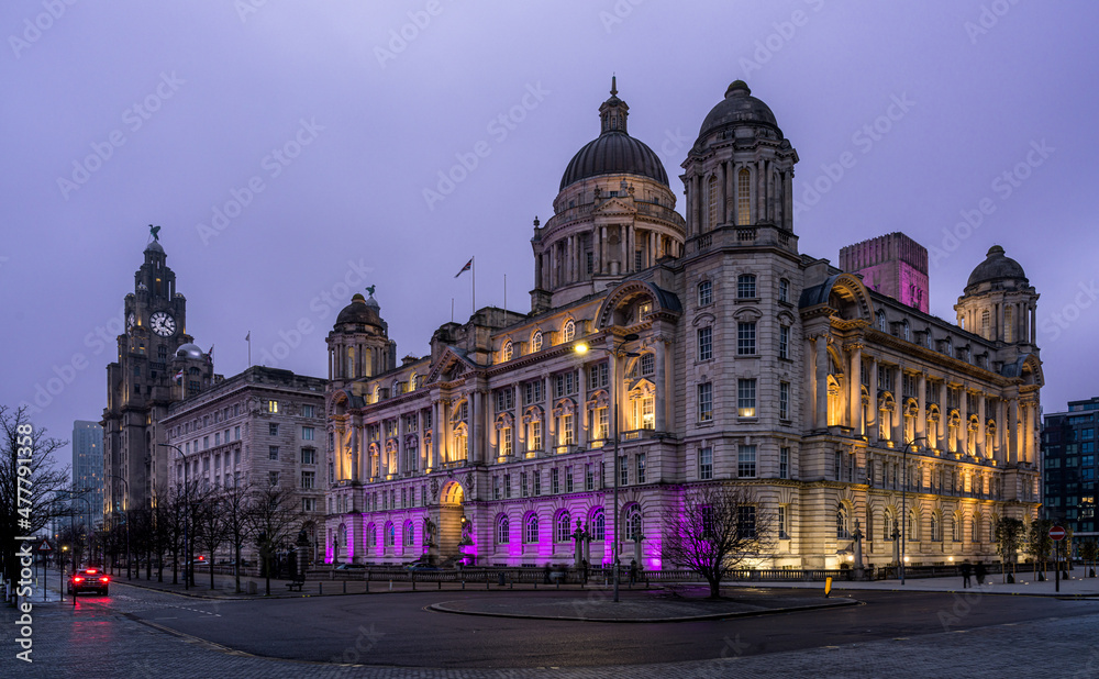 Pier Head Liverpool - Port of Liverpool - Cunard Building - Royal Liver Building