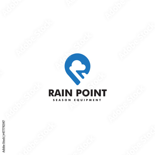 Fototapeta Naklejka Na Ścianę i Meble -  Minimalist simple RAIN POINT color logo design