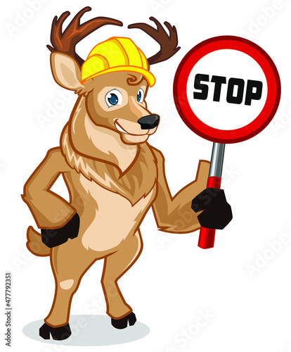 deer mascot cartoon in vector