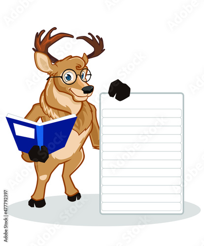 deer mascot cartoon in vector